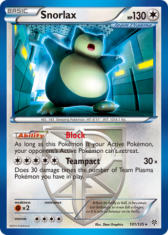 Snorlax (101/135) [Blanco y negro: Tormenta de plasma] 