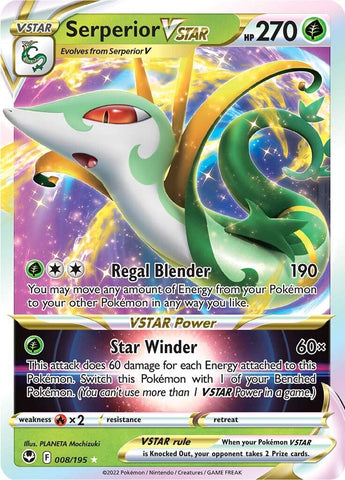 Serperior VSTAR (008/195) [Espada y escudo: Tempestad de plata] 