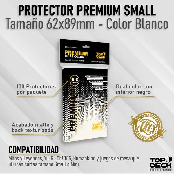 100 Protectores Small 62x89mm Blanco