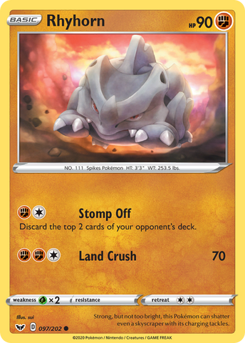 Rhyhorn (097/202) [Espada y escudo: conjunto básico] 