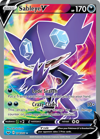 Sableye V (194/202) [Espada y escudo: conjunto básico] 