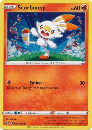 Scorbunny (030/202) (Cosmos Holo) [Espada y escudo: conjunto básico] 