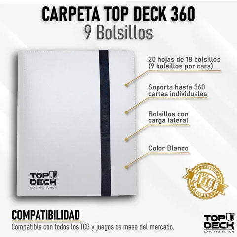 Carpeta con elástico blanca - 360 bolsillos