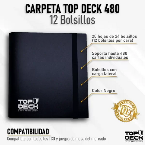 Carpeta con elástico negra - 480 bolsillos