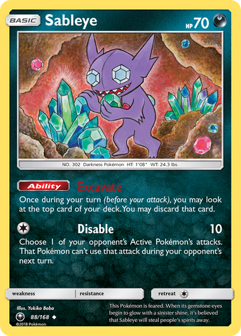 Sableye (88/168) [Sol y Luna: Tormenta Celestial] 