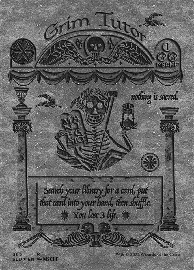 Grim Tutor (Sin fronteras) (Grabado en aluminio) [Serie Secret Lair Drop] 