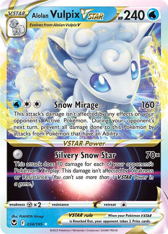 Alolan Vulpix VSTAR (034/195) [Espada y escudo: Tempestad plateada] 