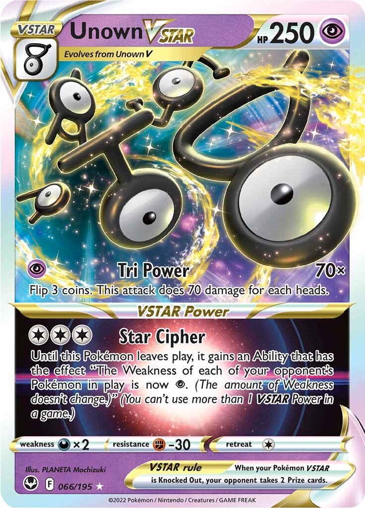 Unown VSTAR (066/195) [Espada y escudo: Tempestad plateada] 