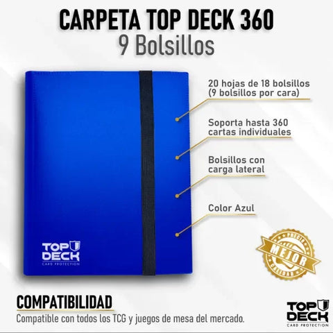 Carpeta con elástico azul - 360 bolsillos