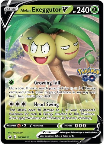 Alolan Exeggutor V (SWSH225) (Tarjeta gigante) [Espada y escudo: Black Star Promos] 
