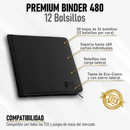 Carpeta Negra Premium - 480 Bolsillos