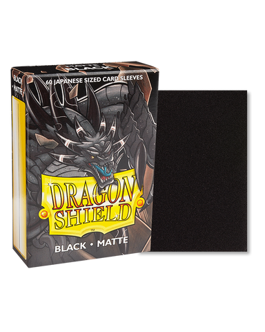 Dragon Shield Sleeves - JAPANESE SIZE - Matte Black (60 protectores)