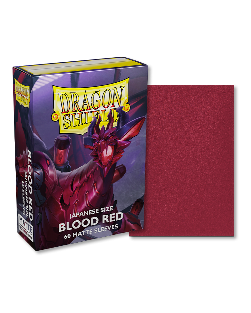 Dragon Shield Sleeves - JAPANESE SIZE - Matte Blood Red 'Juusouken' (60 protectores)