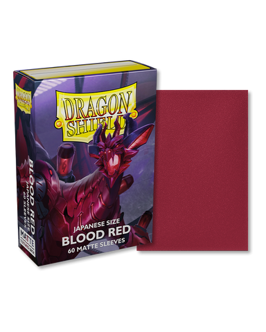 Dragon Shield Sleeves - JAPANESE SIZE - Matte Blood Red 'Juusouken' (60 protectores)