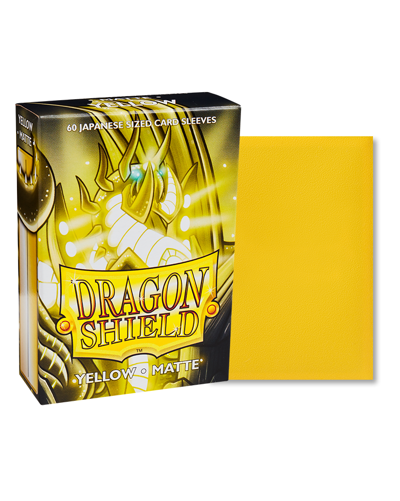 Dragon Shield Sleeves - JAPANESE SIZE - Matte Yellow (60 protectores)