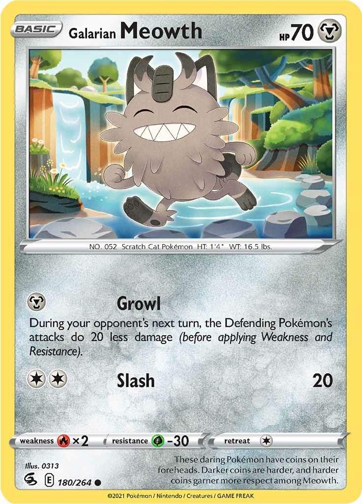 Meowth de Galar (180/264) [Espada y escudo: Golpe de fusión] 