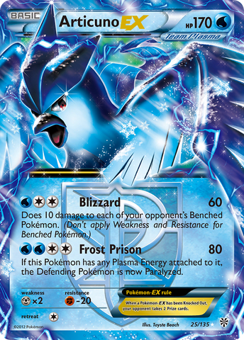 Articuno EX (25/135) [Blanco y negro: Tormenta de plasma] 