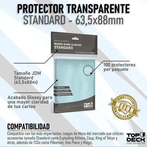 Protectores Juego de Mesa - TOPDECK Standard 63,5x88mm