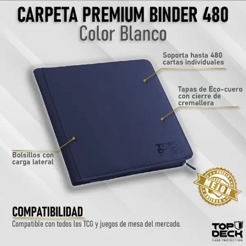 Carpeta Azul Premium - 480 Bolsillos