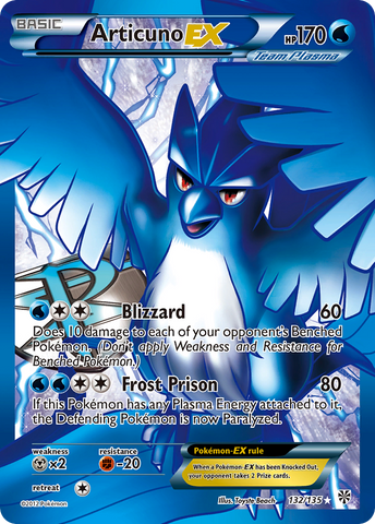 Articuno EX (132/135) [Blanco y negro: Tormenta de plasma] 
