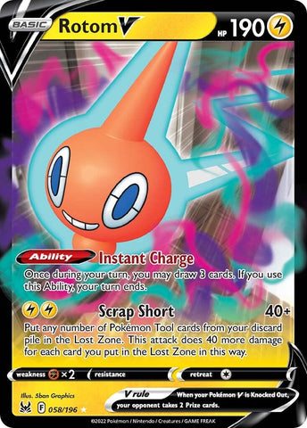 Rotom V (058/196) [Espada y escudo: Origen perdido] 