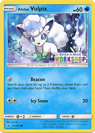 Alolan Vulpix (21/145) (Exclusivo de Build A Bear Workshop) [Sol y luna: Guardianes nacientes] 