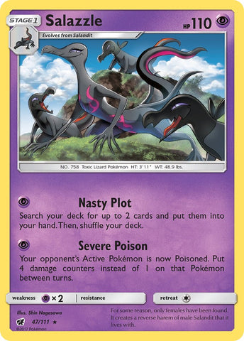 Salazzle (47/111) (Exclusivo de la cubierta temática) [Sol y Luna: Crimson Invasion] 
