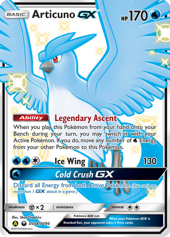 Articuno GX (SV54/SV94) [Sol y Luna: Destinos Ocultos - Bóveda Brillante] 