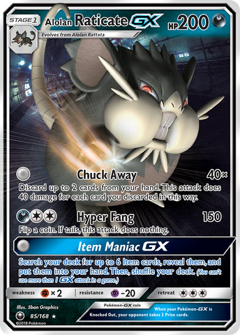 Alolan Raticate GX (85/168) [Sol y Luna: Tormenta Celestial] 