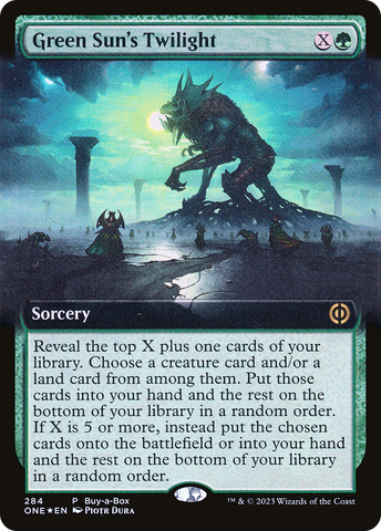 Crepúsculo del Sol Verde (Buy-A-Box) (Arte extendido) [Phyrexia: Todos serán uno] 