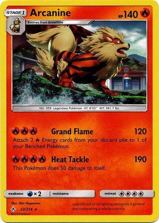 Arcanine (22/214) (Cosmos Holo) [Sol y Luna: Vínculos inquebrantables] 
