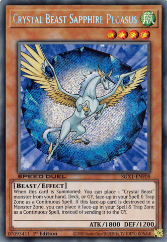 Bestia de Cristal Zafiro Pegaso [SGX1-ENF08] Secreto Raro 