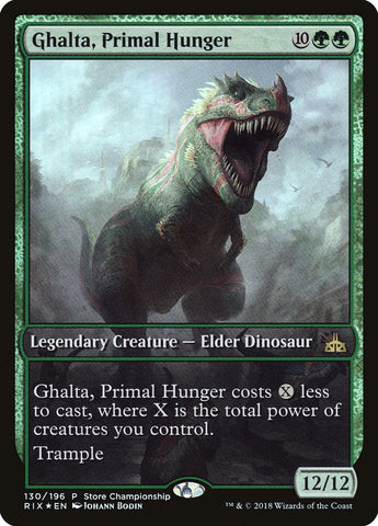 Ghalta, Primal Hunger (Campeonato de tiendas) (Arte completo) [Rivals of Ixalan Promos] 