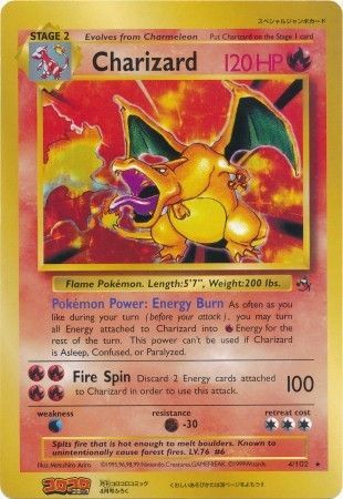 Charizard (4/102) (Promoción CoroCoro) (Tarjeta Jumbo) [Conjunto básico ilimitado] 