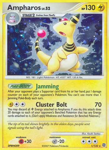 Ampharos (1/132) [Diamante y perla: maravillas secretas] 