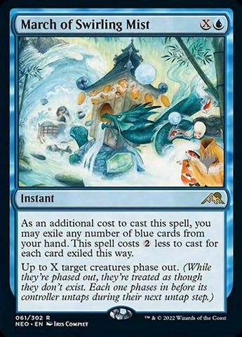 March of Swirling Mist (paquete promocional) [Kamigawa: Neon Dynasty Promos] 