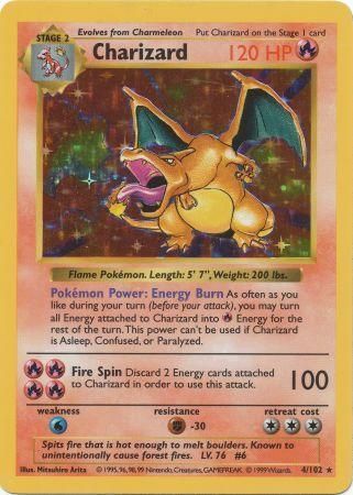 Charizard (4/102) [Conjunto básico Shadowless Unlimited] 