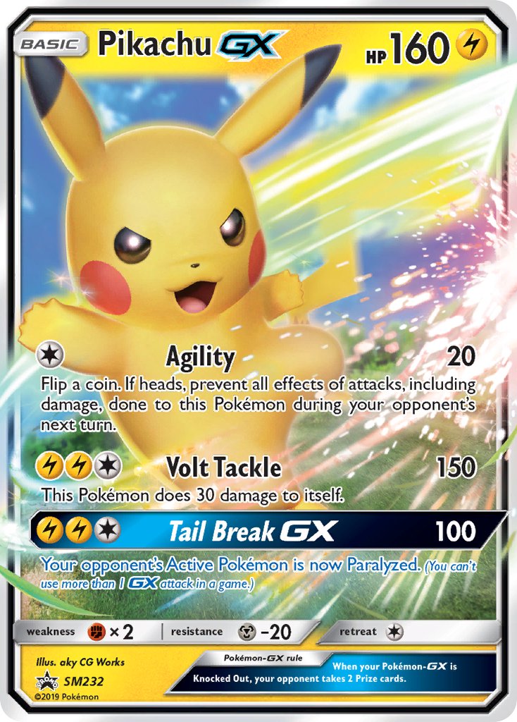 Pikachu GX (SM232) [Sol y Luna: Promociones de Estrella Negra] 