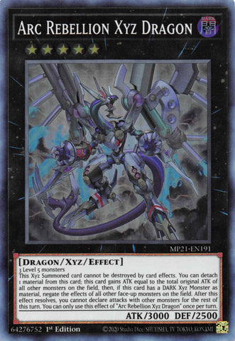 Dragón Xyz de Arc Rebellion [MP21-EN191] Súper raro 
