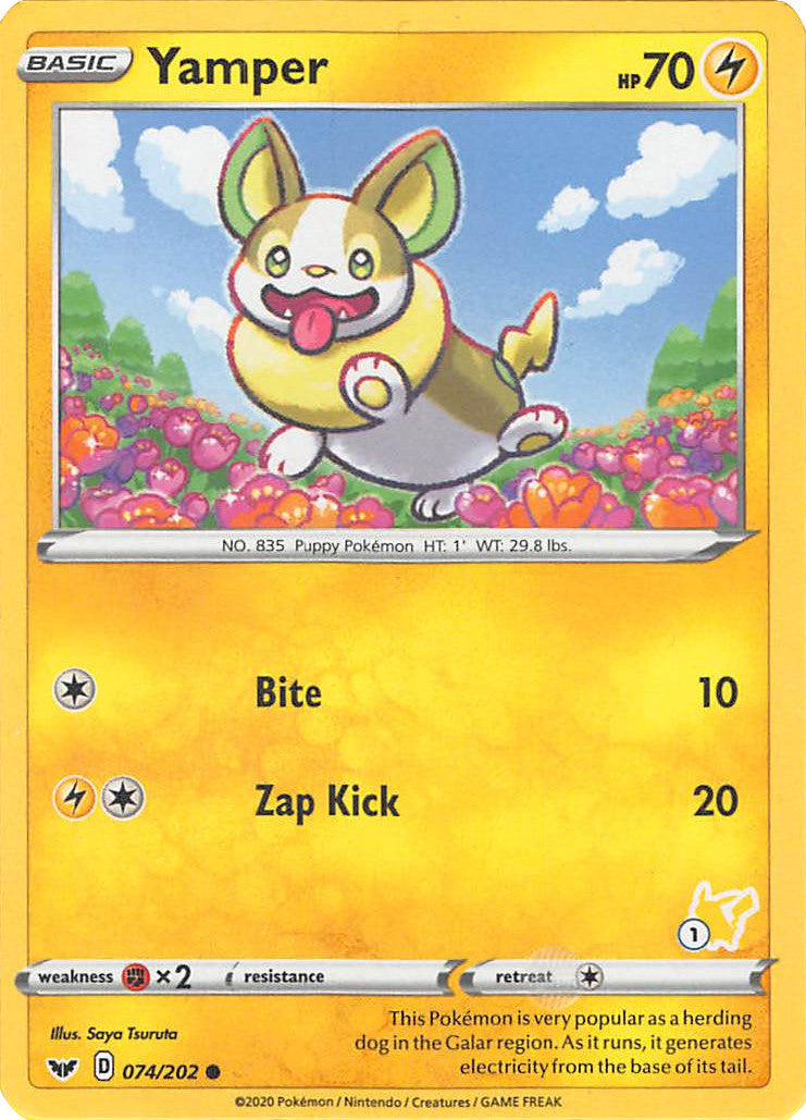 Yamper (074/202) (Sello de Pikachu n.° 1) [Battle Academy 2022] 