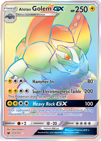 Alolan Golem GX (113/111) [Sol y Luna: Invasión Carmesí] 
