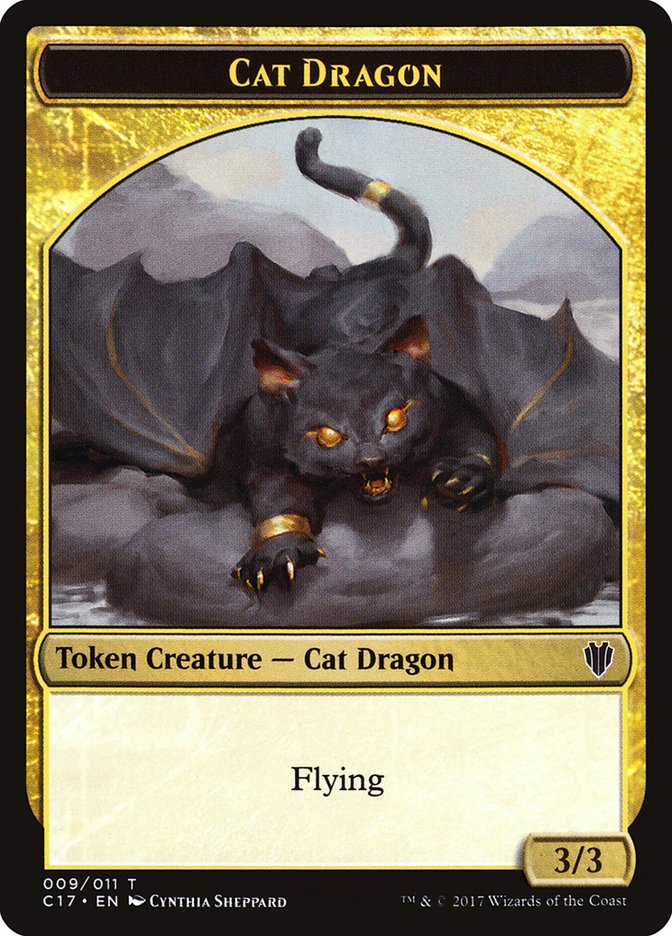 Dragón Gato // Dragón (007) Ficha de doble cara [Fichas Commander 2017] 