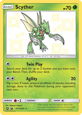 Scyther (SV1/SV94) [Sol y Luna: Destinos Ocultos - Bóveda Brillante] 