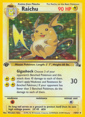Raichu (14/62) [Fósil 1.ª edición] 