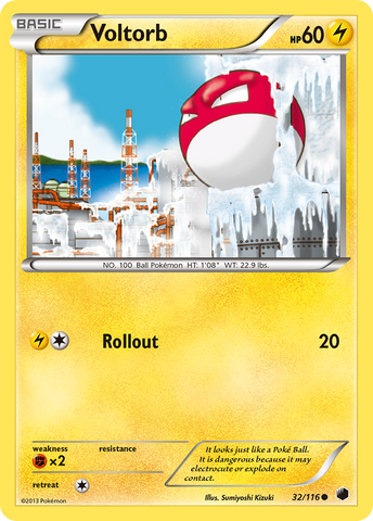 Voltorb (32/116) [Blanco y negro: Congelación de plasma] 