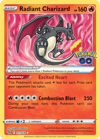 Charizard Radiante (011/078) [Pokémon GO] 