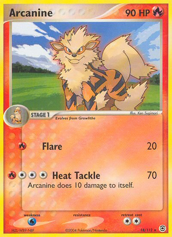 Arcanine (18/112) [EX: Rojo fuego y verde hoja] 