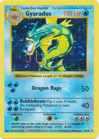 Gyarados (6/102) [Conjunto básico Shadowless Unlimited] 