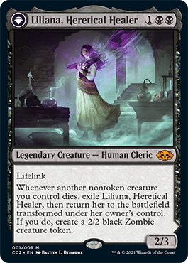 Liliana, sanadora herética // Liliana, nigromante desafiante [Colección Commander: Negro] 