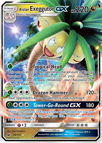 Alolan Exeggutor GX (74/111) [Sol y Luna: Invasión Carmesí] 